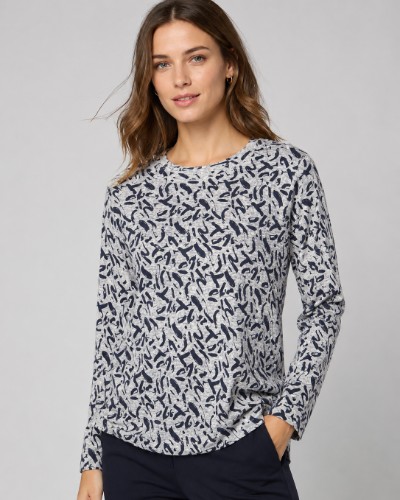 Abstract Print Long Sleeve Top