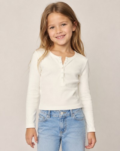 Ribbed Henley Top